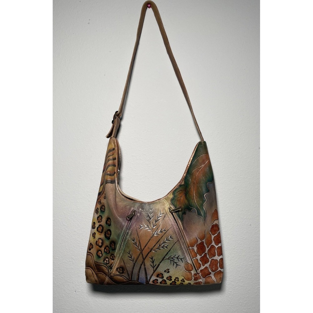 Vintage Anuschka Hand Painted Hobo Bag